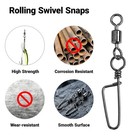 Amysports High Strength Fishing Snaps Freshwater Barrel Size6  29lb  50 Pcs 