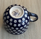 Boleslawiec Polish Pottery Coffee Soup Cup Mug Navy Floral - New