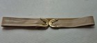 Vintage 80s Tan Leather Belt Gold Latch Buckle Classic Preppy 