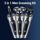    3 In 1 Men Grooming Kit Ipx7 Water Proof 3d Floating Beard Hair Trimmer Kit For