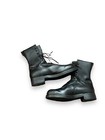 Vtg Hh Brown Shoe Black Leather Military Combat Boots Sz 12 E Steel Toe