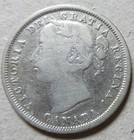 1858 Canada Silver Twenty Cents Coin  Rare Key Date  rj583 