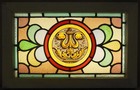 Victorian Midsize Old English Leaded Stained Glass Window 23 5  X 15 25 