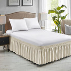 Elastic polyester Wrap Around Bed Skirts  Easy To Install - Gg Home