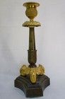 Antique 19th Century French Gilt   Patinated Bronze Candlesticks  pr  