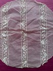 Antique French Tulle Fond De Bonnet With Bobbin Lace Insertion - 32cm