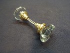 Nice Pair Antique Victorian 8 Point Round Crystal Glass Door Knobs Early 1900 s