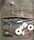 Vintage Wwii Roll Up Sewing Kit