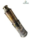 Antique Style Brass Telescope With Leather Case     Vintage Maritime Instrument