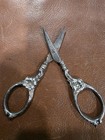  Antique Germany Silver Ornate Floral Scissors Grape Sewing    