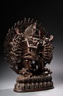 9 8  Old Tibet Buddhism Pure Bronze Yamantaka Yama Dharmaraja Buddha Statue