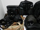 6 Vintage Binoculars Bushnell Tasco Scope W  Cases  V2k