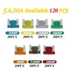 120pcs 5a-30a Low Profile Micro Mini Blade Fuse Assortment Kit For Car Truck
