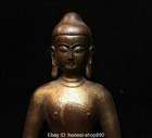 Old Chinese Tibet Buddhism Bronze Seat Shakyamuni Amitabha Buddha Statue 