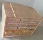 Vtg Pink Cabinet Akro Mils - Marbled Faux Bakelite Sewing Organizer Jewelry Box