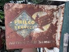 Vtg Philco Service Flange Metal Advertising Sign Tv Radio 1950s 1940s Store