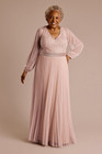 Beaded Bodice Pleated Tulle Mother Of The Bride Dresses Wedding Evening Gowns