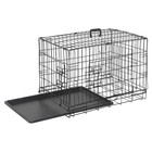 Dog Crate Kennel Folding Dog Cage 2 Door With Tray Indoor Pet Safe House Black