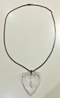 Vintage Waterford Crystal Heart Pendant Necklace Sterling Silver Chain 20   