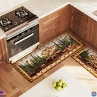 Framics Rustic Bear Kitchen Mats  2 Non-slip Waterproof Anti-fatigue Rugs