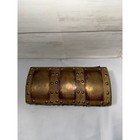 Vintage Style Wood Pirate Treasure Chest Decorative Trunk Gold Studded Brown 8in