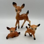 Vintage Hard Plastic Deer Figurines Doe Bambi Fawns Kitschy Christmas Retro