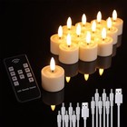 Rechargeable Tea Lights With Remote Timer  Battery Operated Led 12 Pack