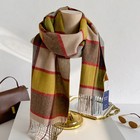 100  Wool Women Scarf Luxury Cashmere Winter Blanket Wraps Casual Plaid Print Pa