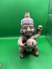 Rare Vintage Peru Pisco  don Pisco  Phallic Ceramic Empty Bottle   Shot Glass