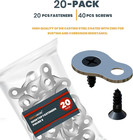 20 Pack Figure 8 Shaped Steel Desk Top Fastener Clip  Heavy Duty Figure-eight Fa