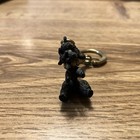 Vintage Black Poodle Metal Keychain With A Rhinestone Dog Collar