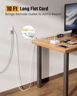 10ft Extension Cord With Multiple Outlets  Flat Plug Surge Protector Power Strip