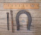 Old Rusty Horseshoe Iron Nail 1880 Indian One Head Cent Penny Antique Decoration