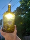 Stoddard Demijohn Pontil Scar Base In Yellow Olive Amber 12  High X 4  Diameter