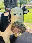 Large 14    Vtg Cow Folk Art Figural Farm Animal Hand Painted 5 5lb Rare