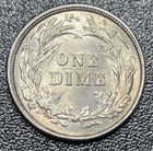 1892-p Barber Silver Dime 10c Philadelphia Mint Uncirculated Obverse Scratch