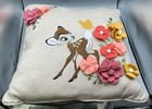 Disney Parks Cozy   Comfy Coll  Bambi 18 x18  Throw Pillow 3d Floral Embroidery