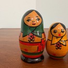Vintage Russian Nesting Dolls Matryoshka 5 Piece Set Wooden Hand Painted 3 Inch