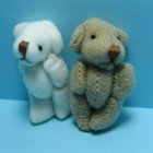 Dollhouse Miniature Jointed Tan   White Teddy Bear Set B5078