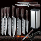 Kitchen Knife Set Japanese Damascus Pattern Chef Knives Stainless Steel Cleaver