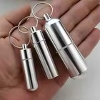 Waterproof Aluminum Pill Box Keychain Portable Medicine Capsule Container - - -