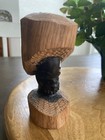 African Two Tone Wooden Carving Men s Head 5 1 4  Capetown 1983