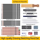 Drawing Sketching Pencil Set  42 Pack Pro Art Pencil Kit With Graphite Pencil   