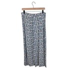 Flax Long Maxi Skirt Women s Size Small Dusty Blue Floral 100  Rayon Bohemian