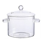 Glass Saucepan With Cover Heat-resistant Glass Stovetop Pot And Pan Handmade