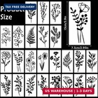 24pcs Wildflower Stencils For Painting  Reusable Leaves And Flower Stencil Fl   