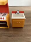 Vintage Dollhouse Miniature Doll Furniture Kitchen Set F-p Toys Made Hong Kong