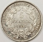 1851 A France 5 Francs Original Au Xf Silver Coin