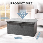 30 Inches Folding Storage Ottoman Bench  Leather End Of Bed Foot Rest Stools Wit