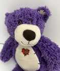 First   Main Purple 11  Tender Teddies Teddy Bear Plush With Red Plaid Heart Toy